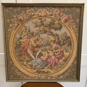 Classic Tapestry Wall Art - Pink, Gold, Green